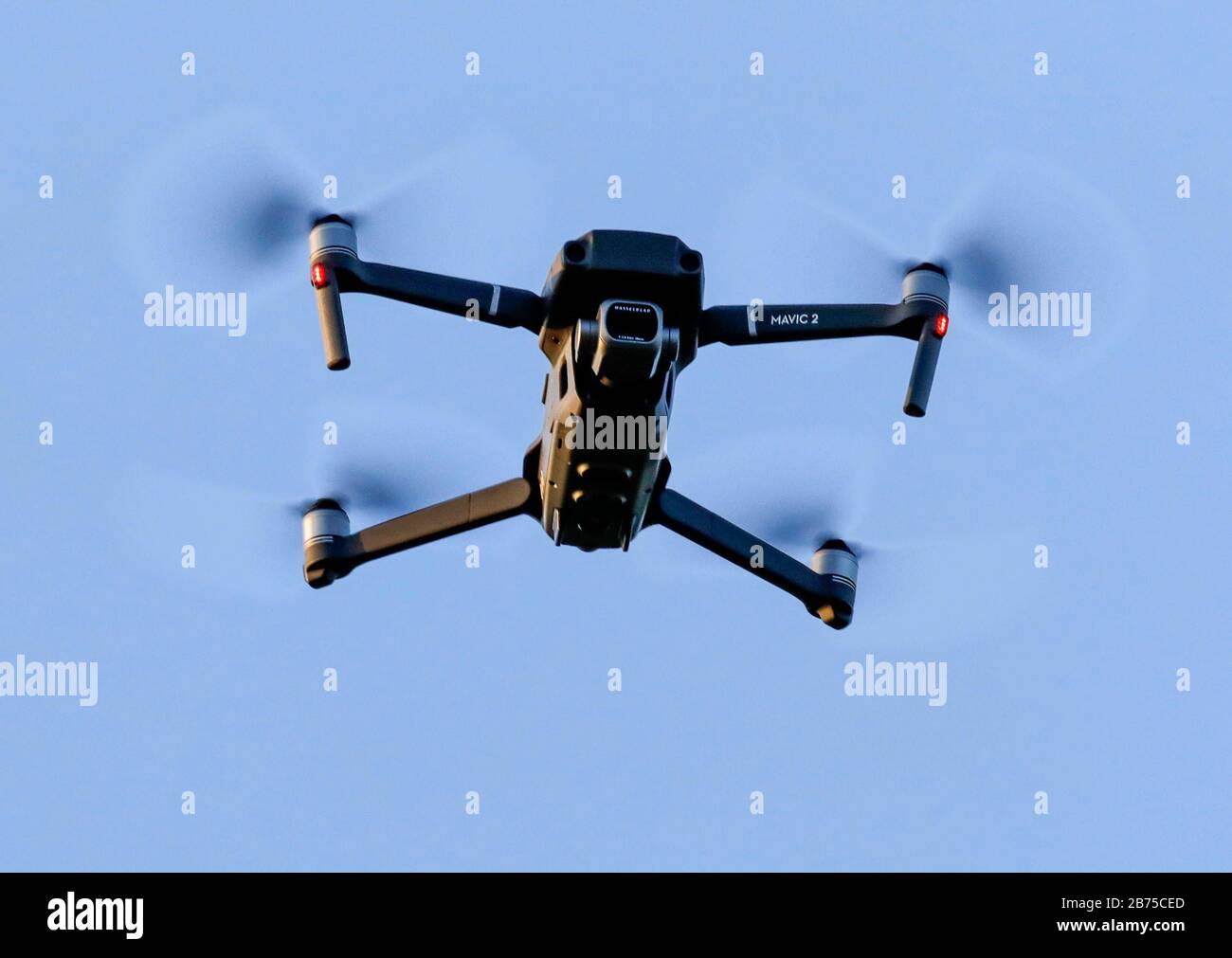 A DJI Magic 2 Pro drone in flight. [automated translation] Stock Photo