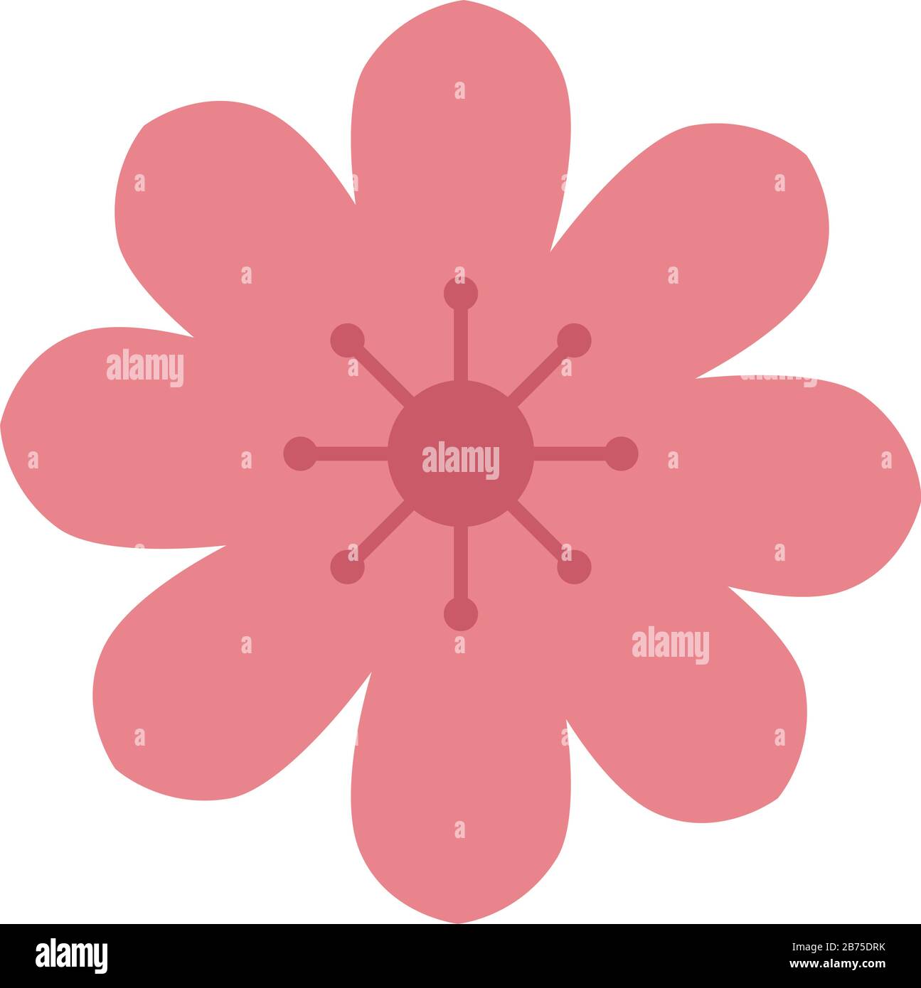 cute flower pink color isolated icon Stock Vector Image & Art - Alamy