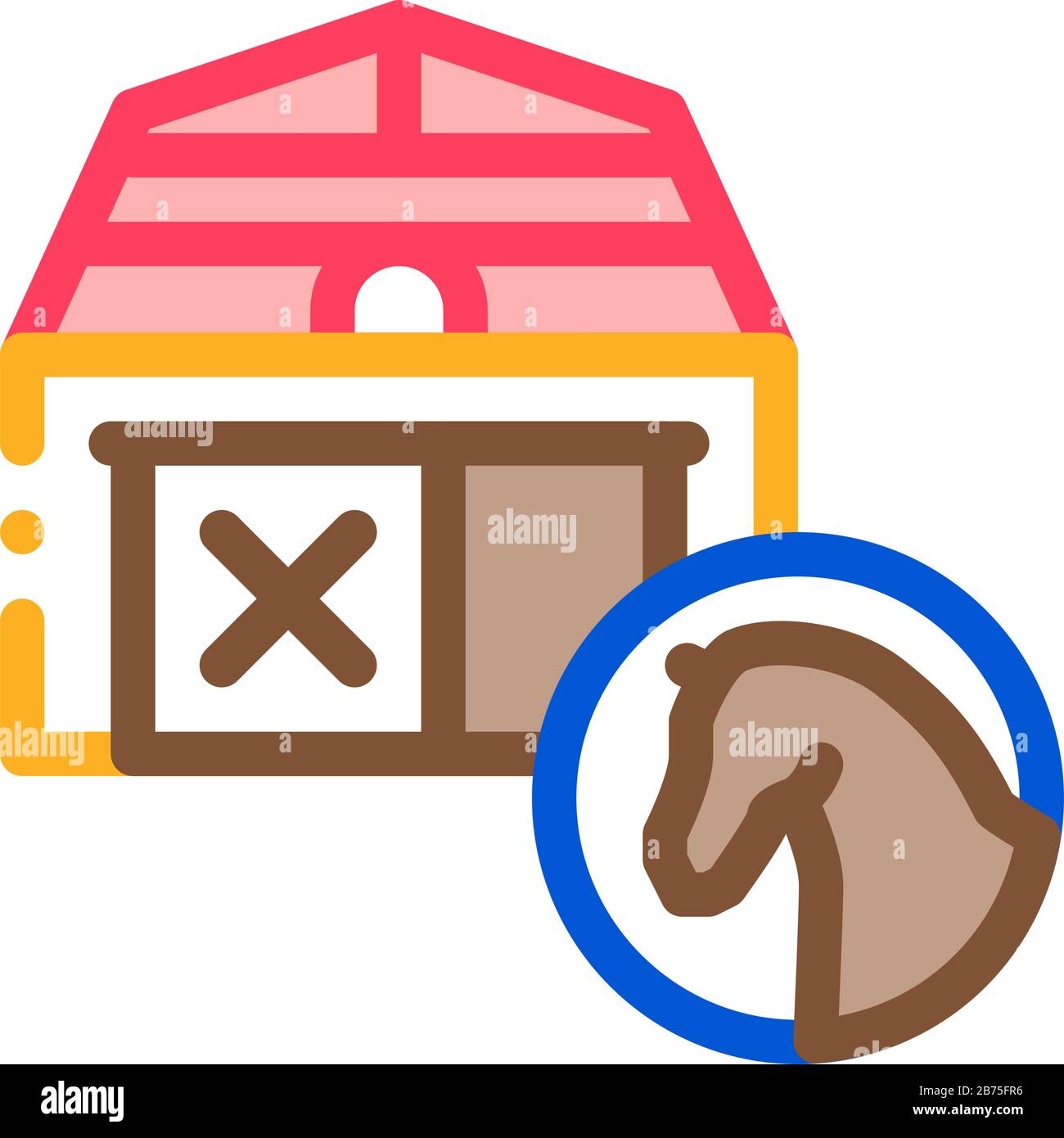 Stable Building Icon Vector Outline Illustration Stock Vector Image ...