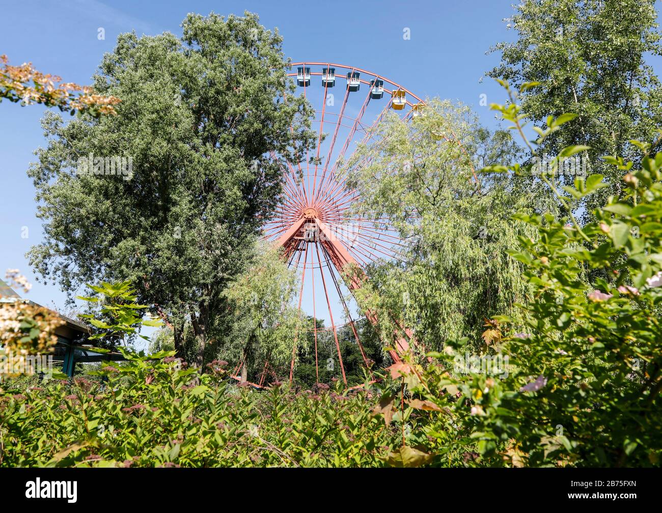 View of the rusting Ferris wheel in the former Spreepark in the Berlin Plaenterwald. In GDR times the playground was a well visited amusement park. Gruen Berlin GmbH will redesign the park. [automated translation] Stock Photo