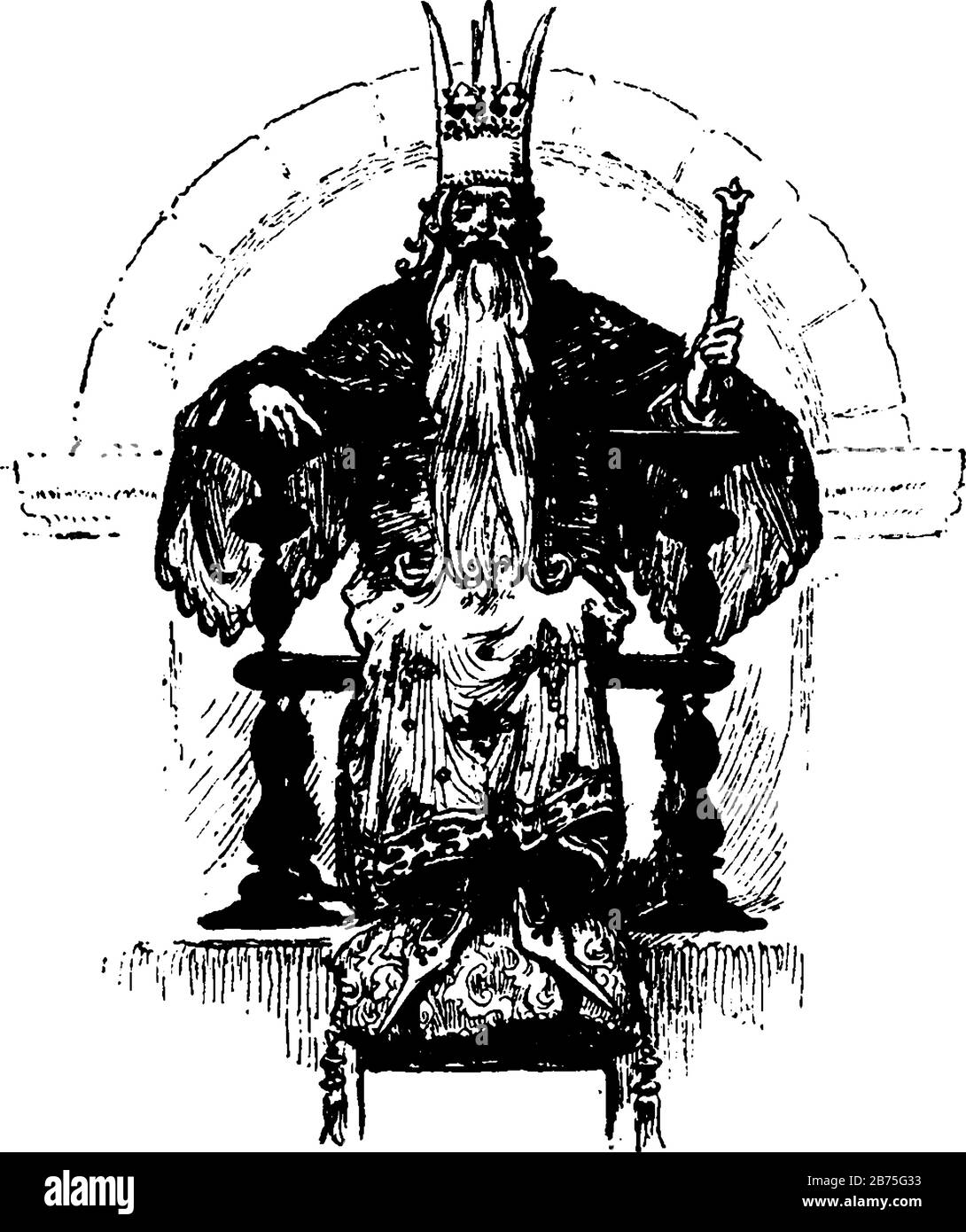 King sitting on throne Stock Vector Images Alamy