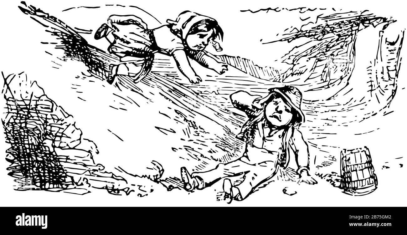 Jack And Jill This Scene Shows Little Boy And Little Girl Went Up The 