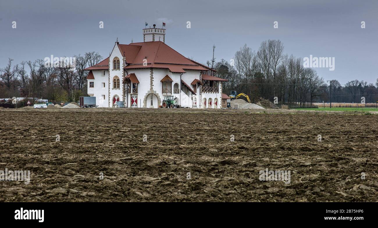 A pellet heating power station, 'disguised' as a castle, near Bad Füssing. [automated translation] Stock Photo