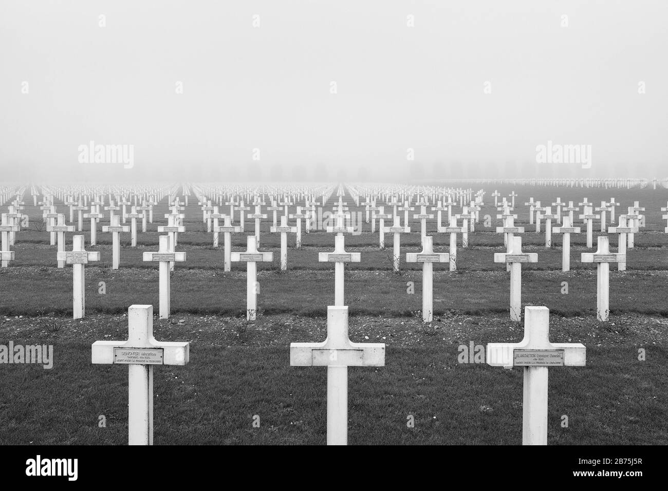 War cemetery at Fort Douaumont from the battle of Verdun 1916 [automated translation] Stock Photo