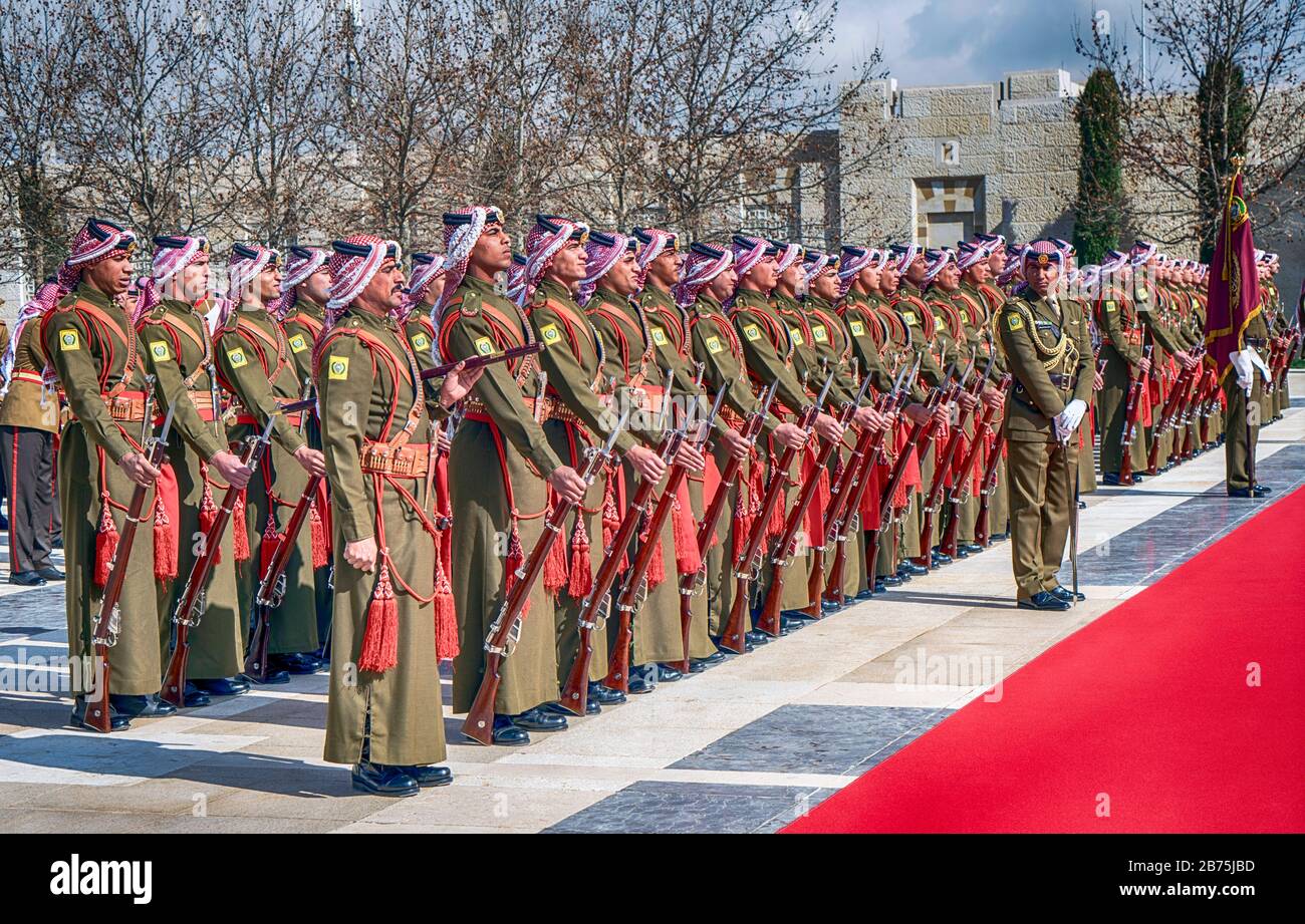Jordan, Amman, 28.01.2018. Visit of the German President to Jordan on  28.01.2018. Royal Guard
