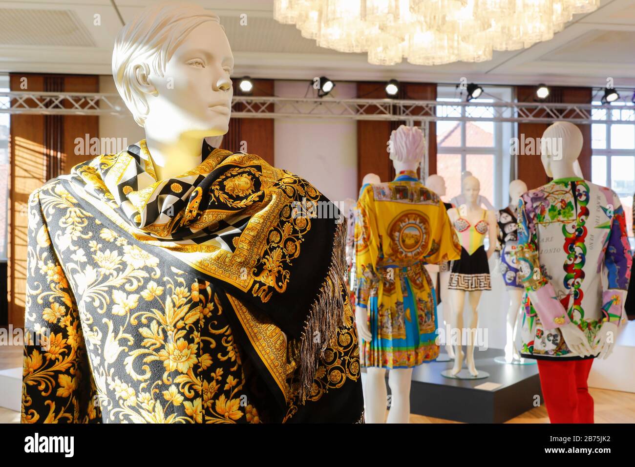 View of the Gianni Versace Retrospective exhibition in Berlin, on  05.02.2018. Versace exhibited in Berlin for the first time in 1994. Three  years later he was murdered in Florida. 20 years after