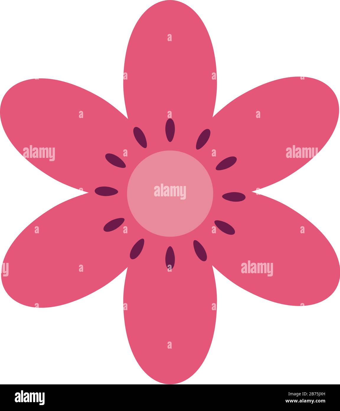 cute flower pink color isolated icon Stock Vector Image & Art - Alamy
