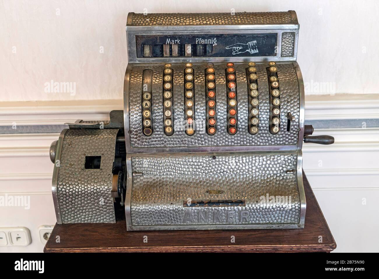 Hungary, Budapest, 08.09.2017. Historic cash register Anker in the coffee tusk in Budapest on 08.09.2017 [automated translation] Stock Photo