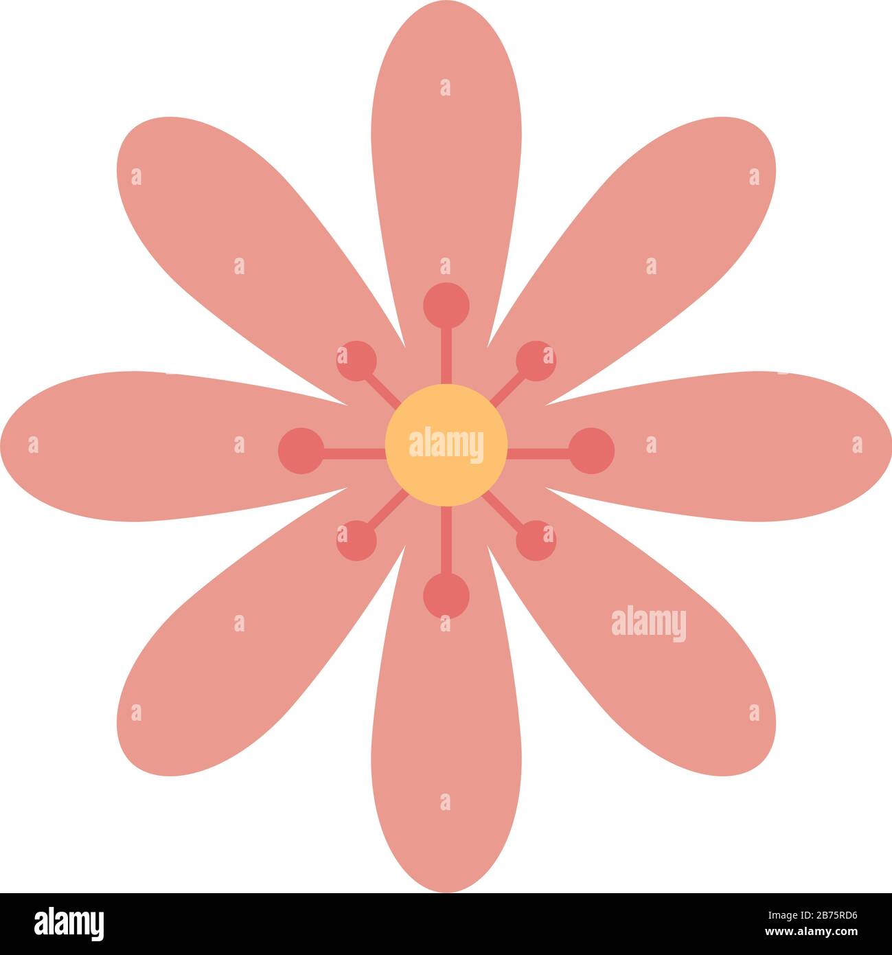 cute flower pink color isolated icon Stock Vector Image & Art - Alamy