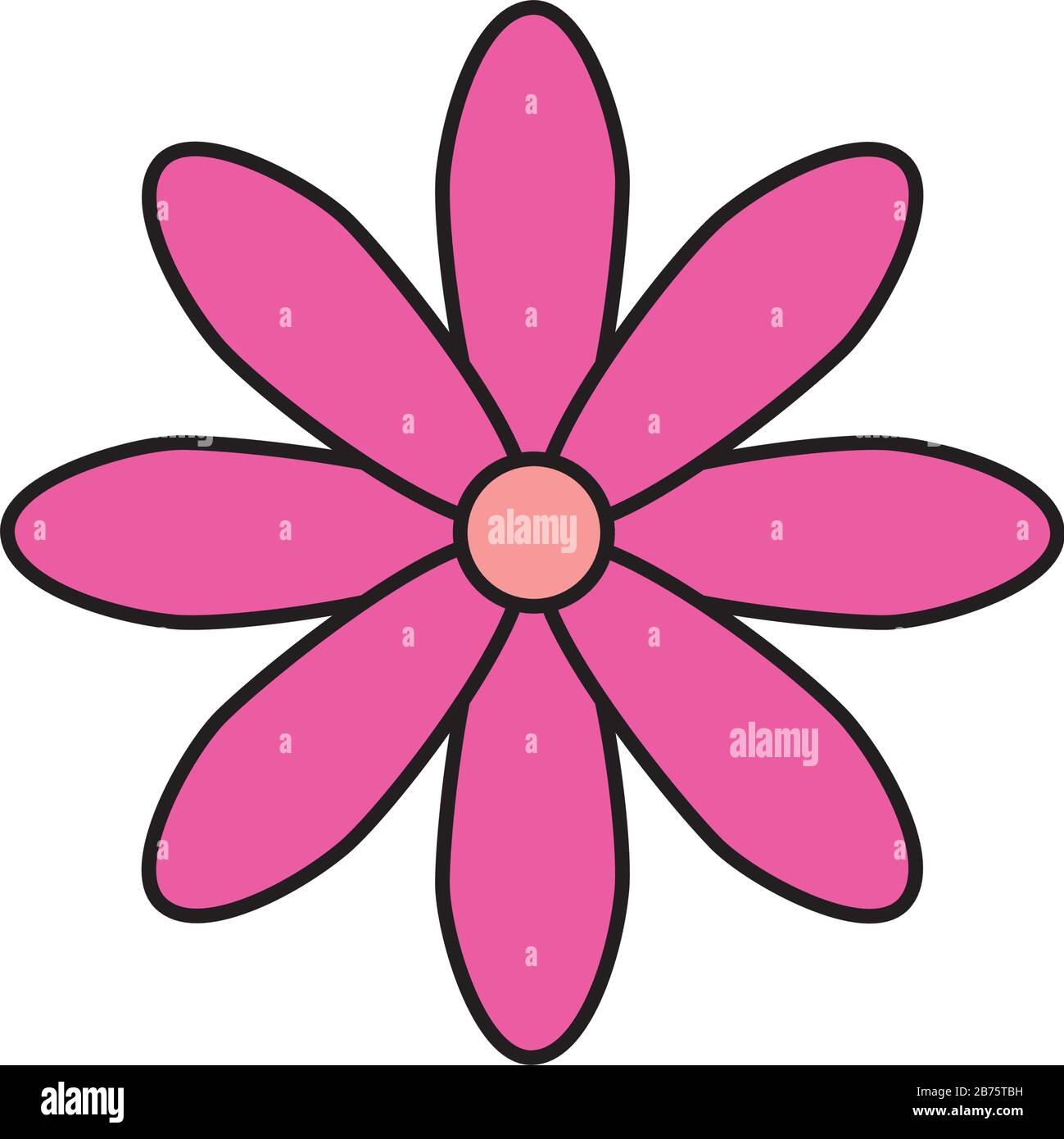 cute flower pink color isolated icon Stock Vector Image & Art - Alamy