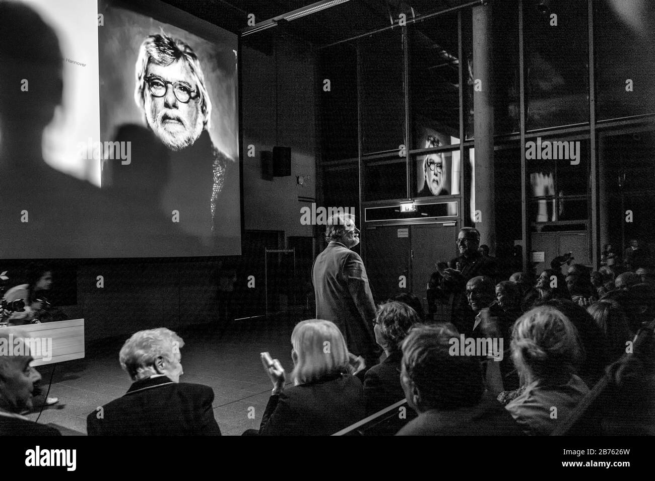 Germany, Hannover, 17.06.2016. Award of the Dr.-Erich-Salomon-Prize 2016 of  the DGPH to prof. Rolf Nobel in the context of the Lumix-Festival for Young  Photojournalism in Hannover on 17.06.2016. Centre: Prof. Rolf Nobel,