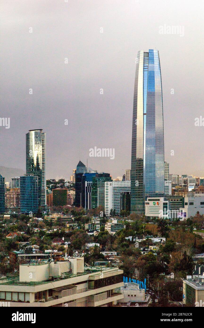 Tallest Building In Santiago High Resolution Stock Photography and