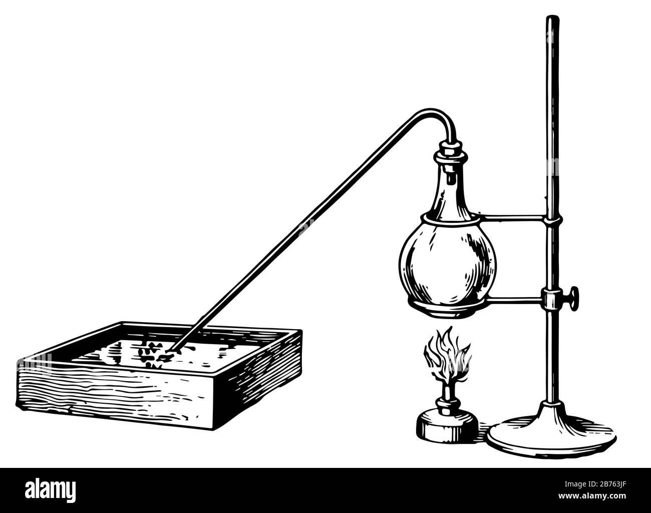 Hot expanding air bubbles through the water, vintage line drawing or engraving illustration. Stock Vector