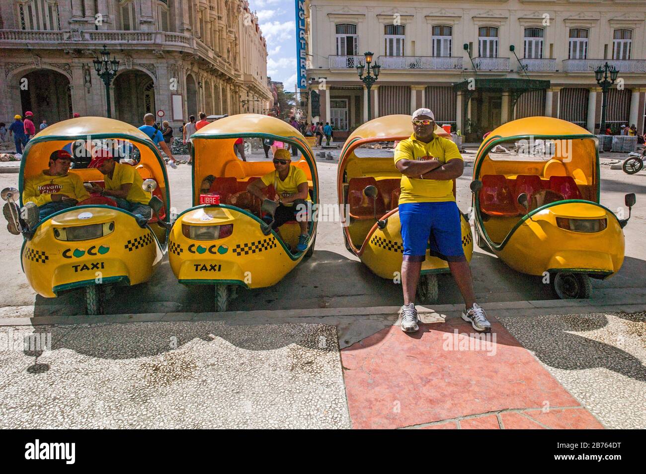 Cuba, Havana, 18.02.2016. The Coco-Taxis from Havana on 18.02.2016 [automated translation] Stock Photo