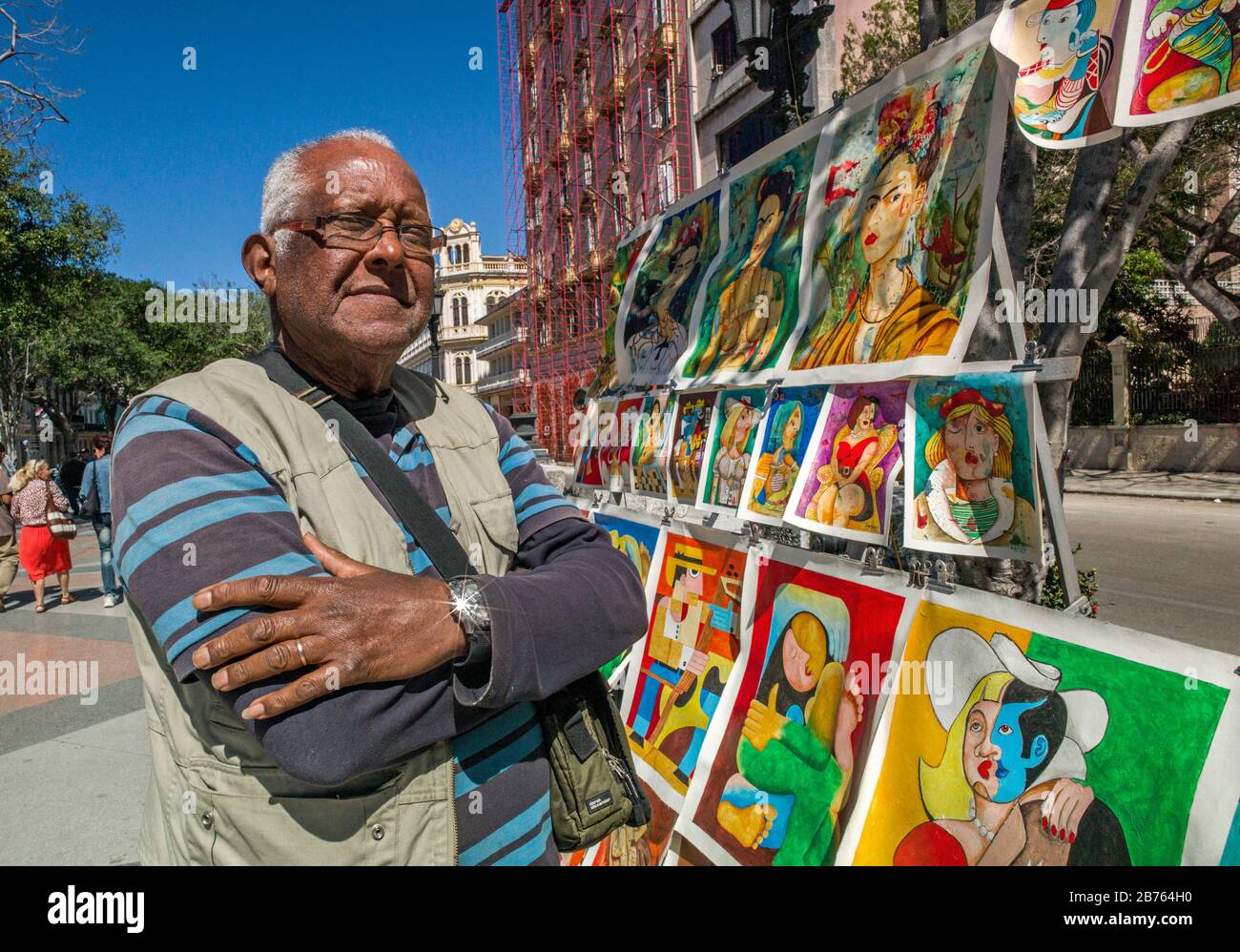 Cuba, Havana, 13.02.2016. Desiderio Sarmiento, artist on the Paseo del Prado in Havana on 13.02.2016. [automated translation] Stock Photo