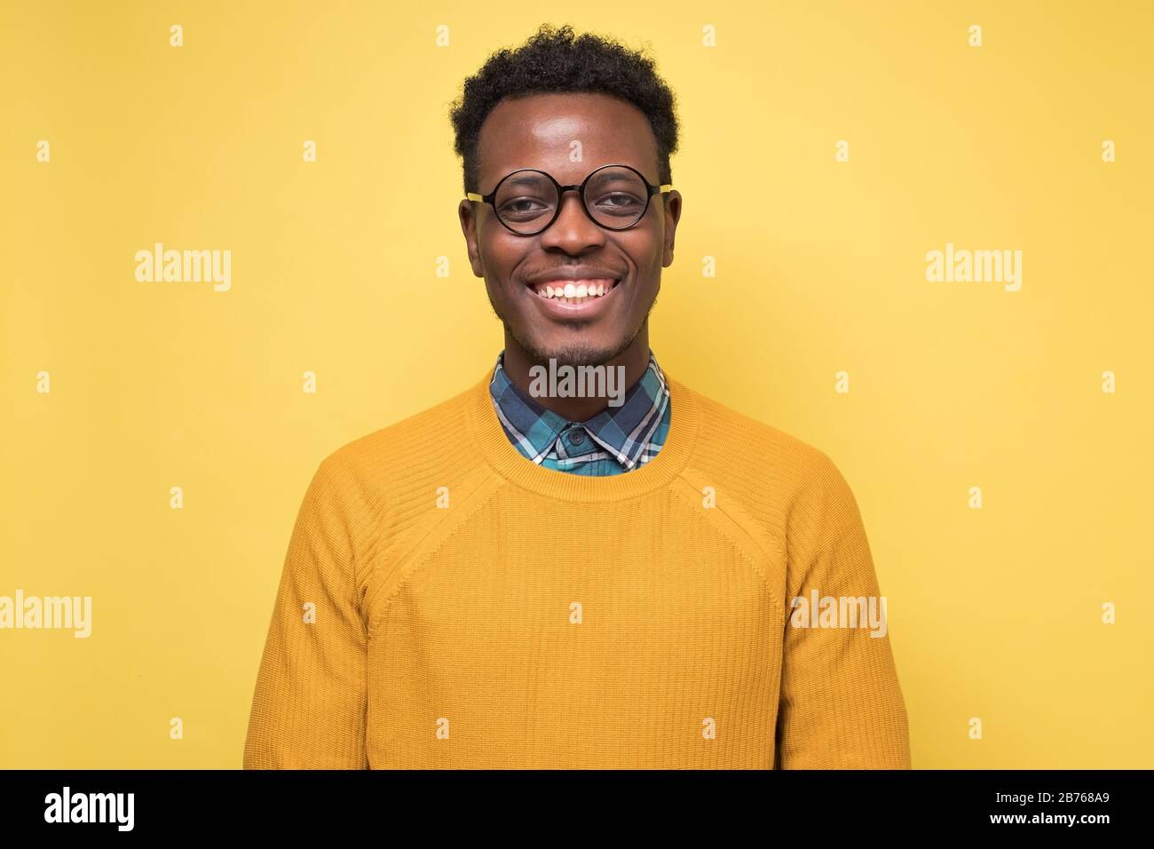 Young handsome african business man in glasses Stock Photo