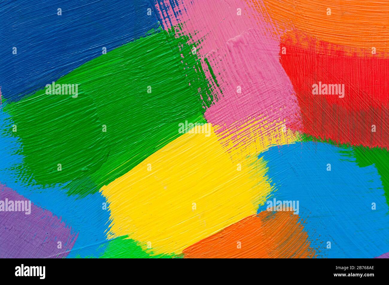 Multicolor abstract strokes with oil paint. Stock Photo