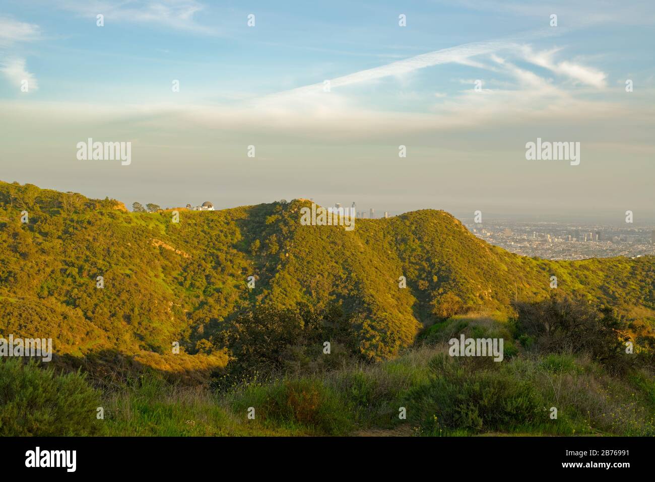 Hollywood Hills hiking trail in Los Angeles, California Stock Photo Alamy