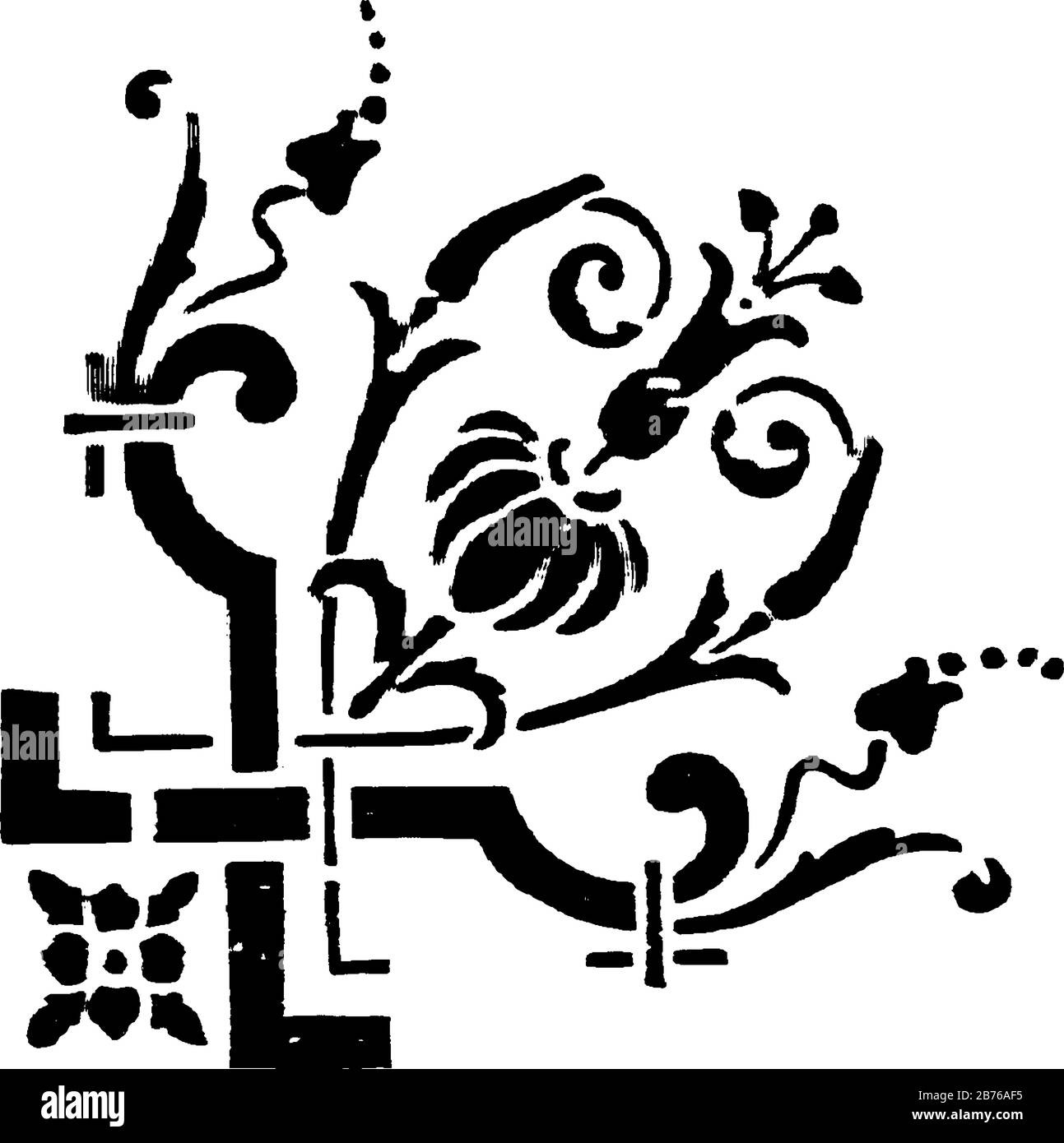 Stencils is a corner design vintage engraving Vector Image