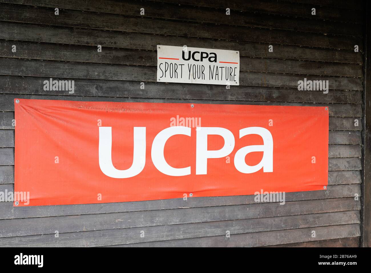 Bordeaux , Aquitaine / France - 03 07 2020 : UCPA sign logo huge French non profit organisation sports established by government encourage young peopl Stock Photo