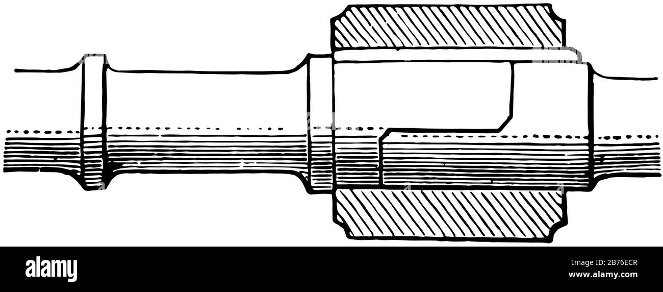 This illustration represents Half Lap Coupling, vintage line drawing or