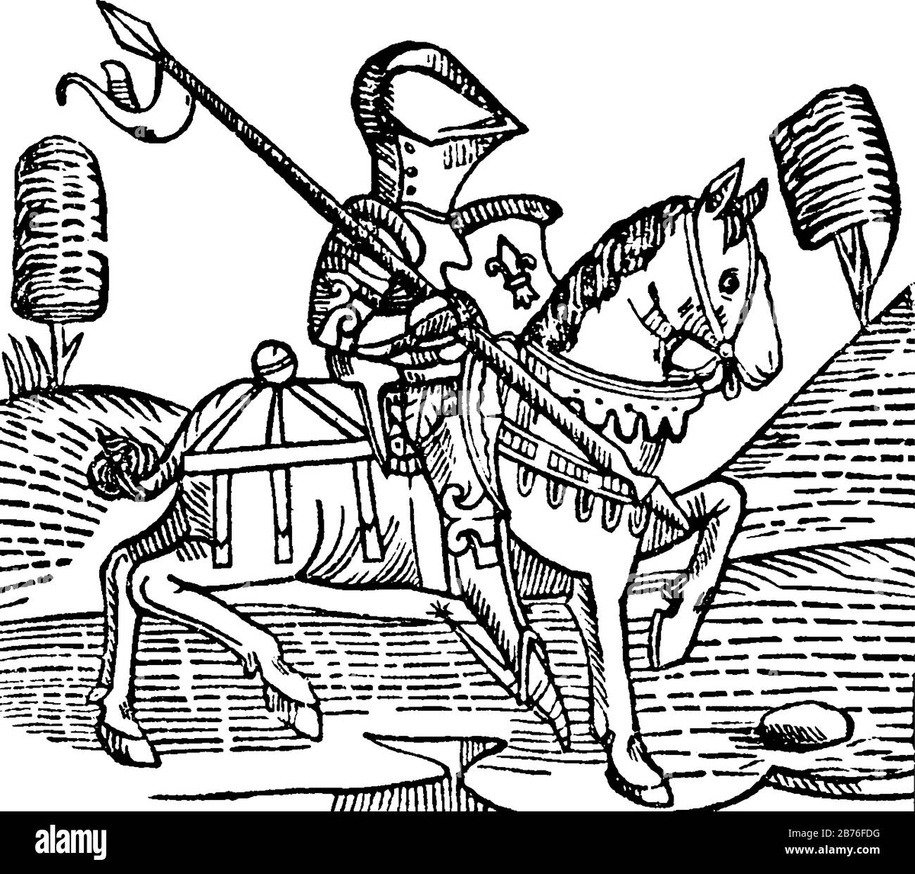 Wood Engraving is a reduced copy of the Knight, vintage line drawing or ...