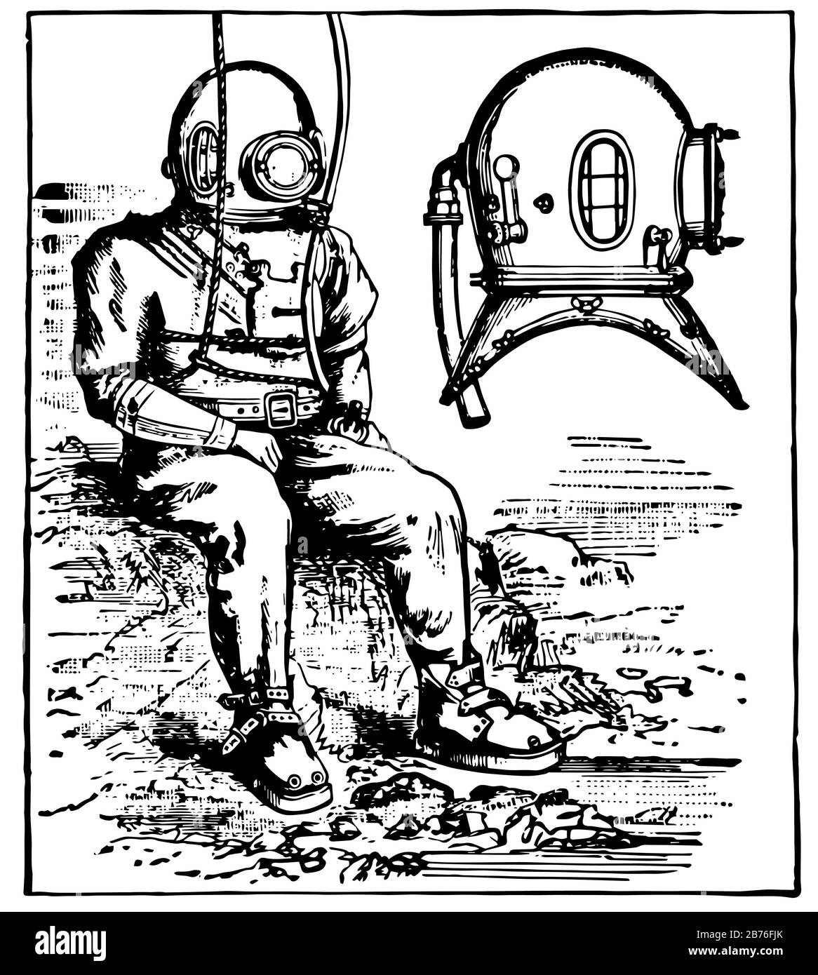 Vintage Diving Suit Drawing