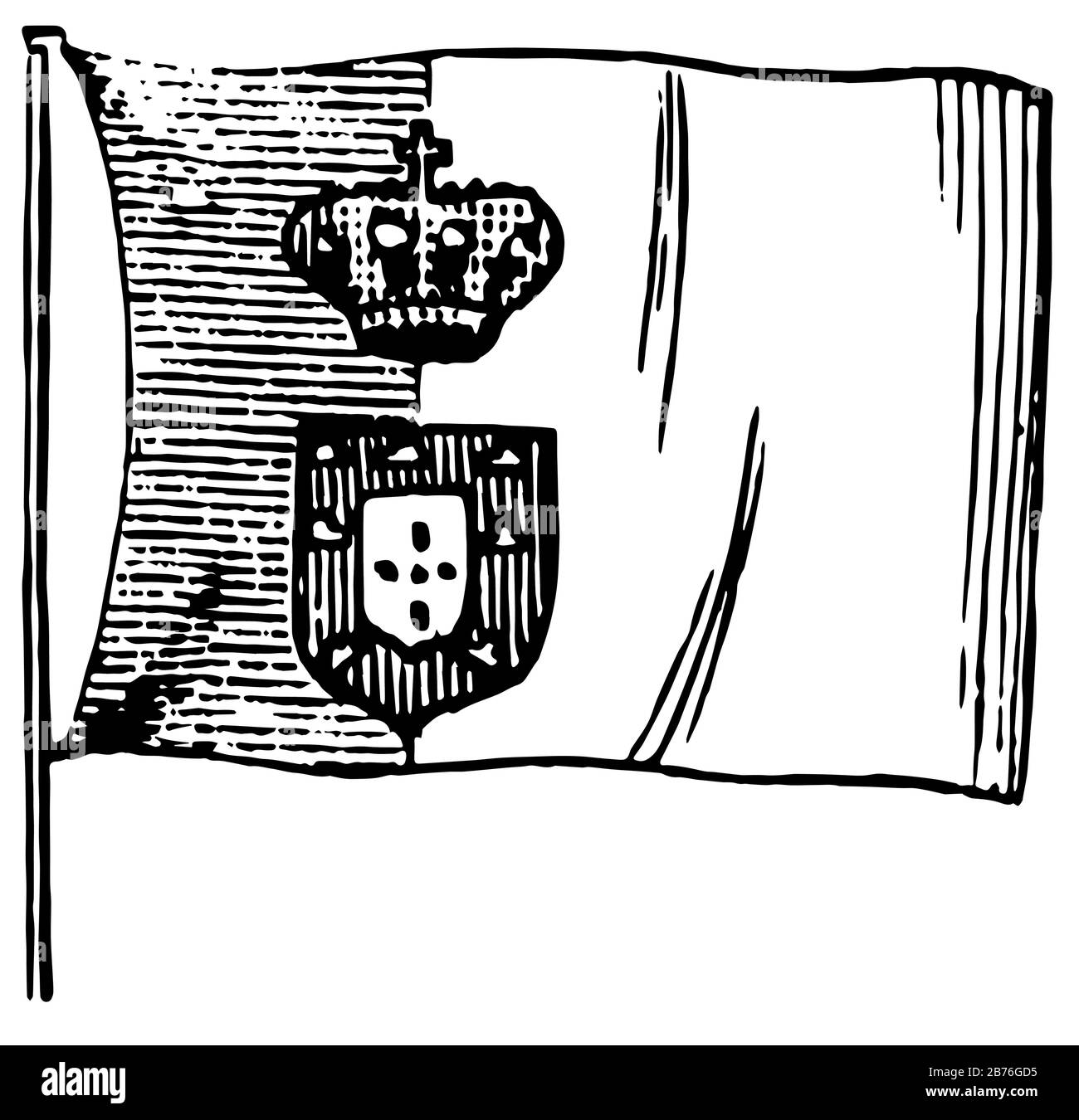 Flag of Portugal, 1881, this flag divided into two verticle