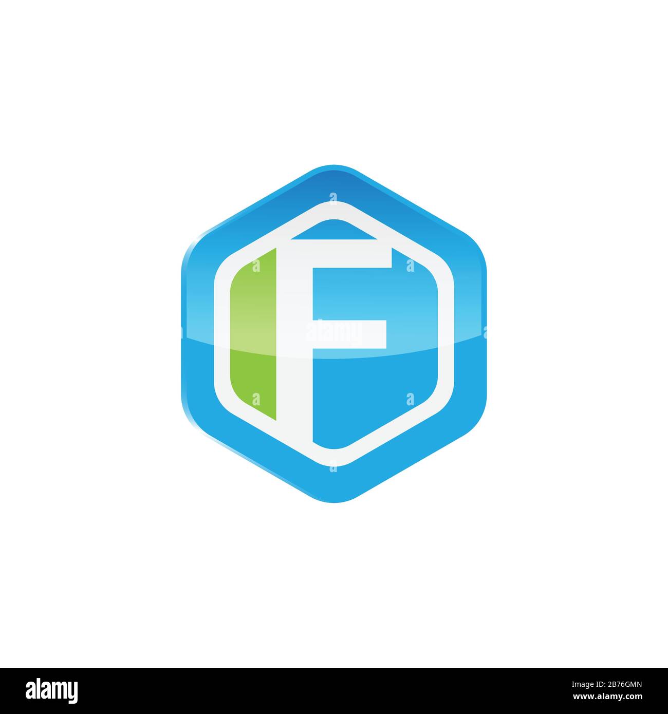 Hexagon letter F logo icon design template Colorful vector image Stock ...