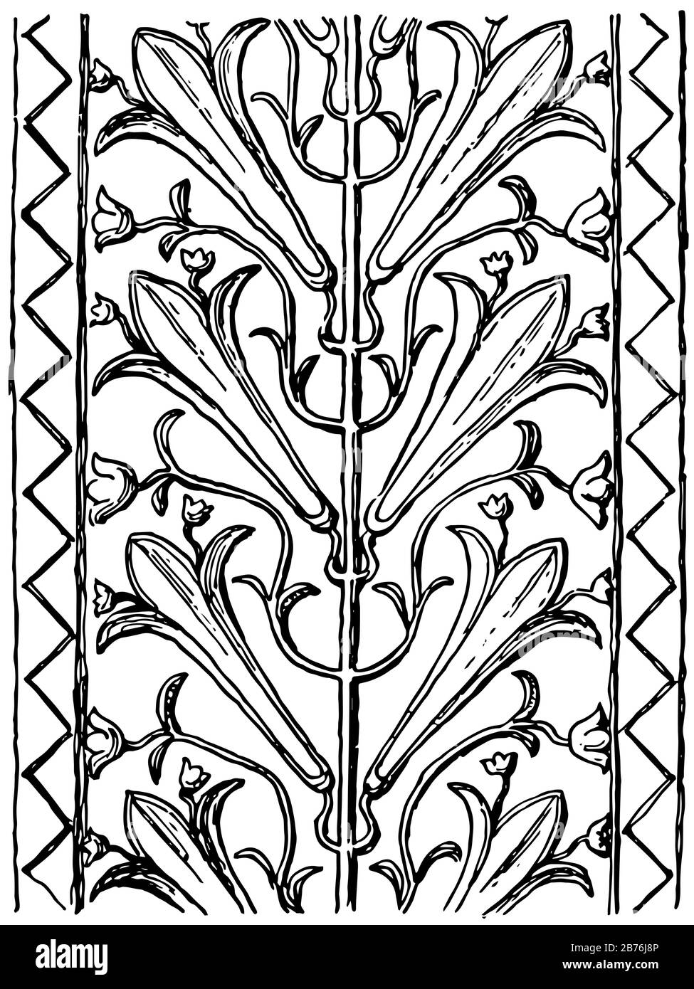 Etruscan Pilaster is an architectural element, vintage line drawing or engraving illustration. Stock Vector