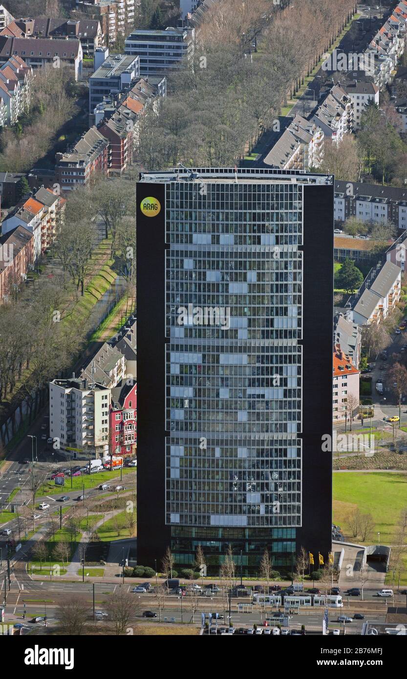 Arag Tower In Duesseldorf 19 03 12 Aerial View Germany North Rhine Westphalia Lower Rhine Dusseldorf Stock Photo Alamy