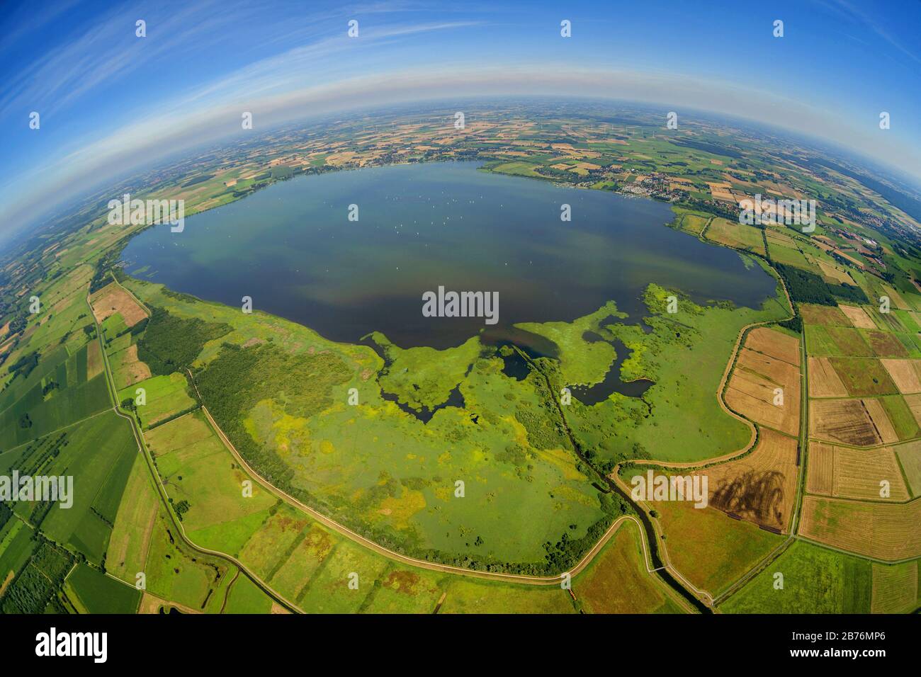 , lake Duemmer, 12.08.2012, aerial view, Germany, North Rhine-Westphalia, Lembruch Stock Photo