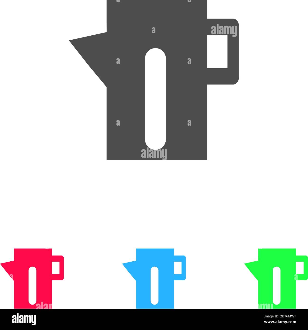 Teapot kettle icon flat. Color pictogram on white background. Vector ...