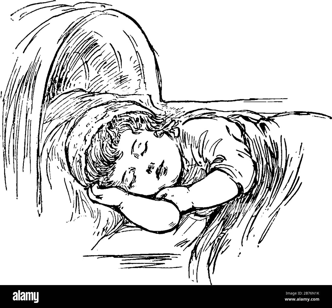 Sleeping Child Drawing Black And White Stock Photos Images Alamy