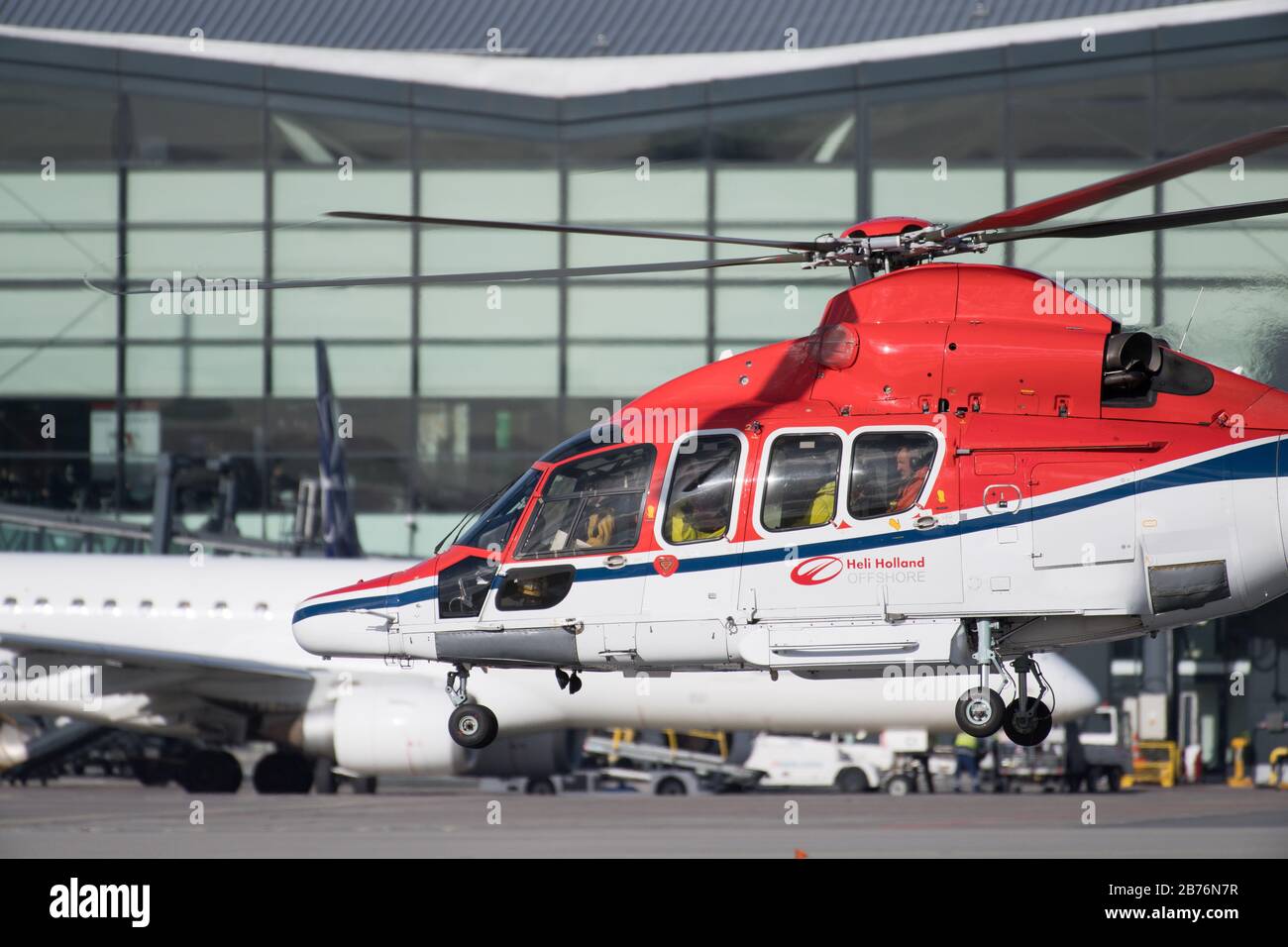 Eurocopter EC155 B1 of Heli Holland in Gdansk, Poland. March 11th 2020 ...