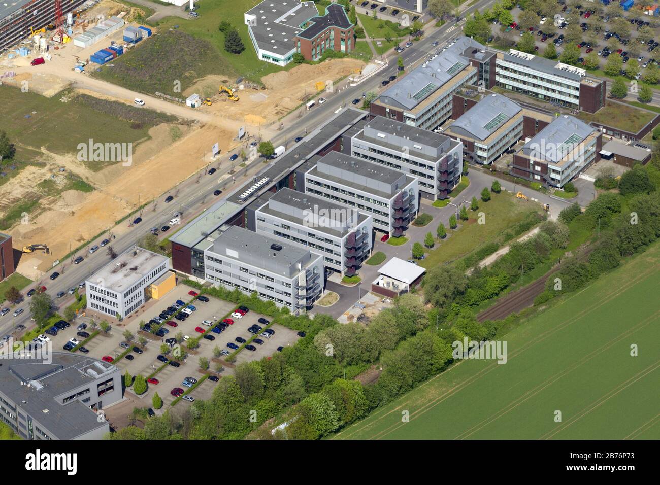 Max Planck Institute of molecular Physiology in Dortmund, 04.05.2012, aerial view, Germany, North Rhine-Westphalia, Ruhr Area, Dortmund Stock Photo