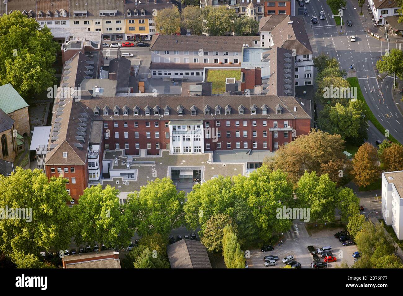 , hospital Elisabeth in Bochum, 24.09.2011, aerial view, Germany, North Rhine-Westphalia, Ruhr Area, Bochum Stock Photo