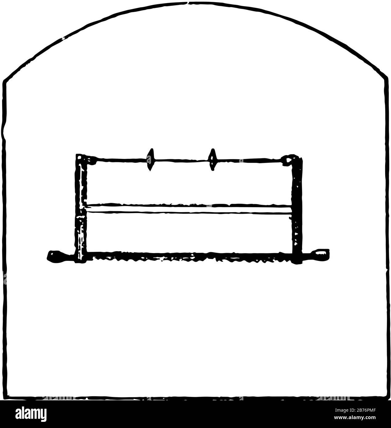 This illustration represents Bow saw which is used for cutting curved