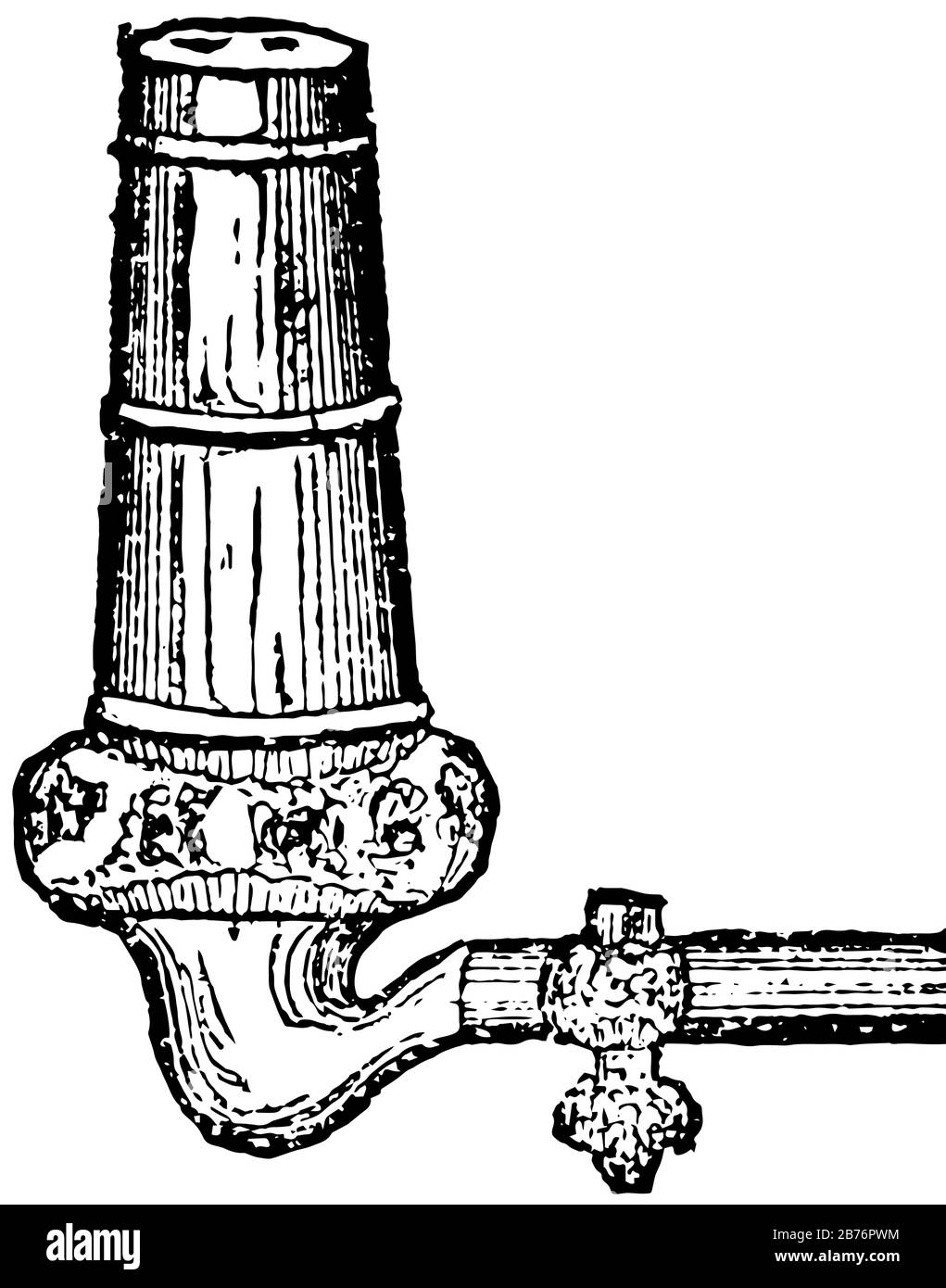 This illustration represents function of Gas burner, vintage line drawing or engraving