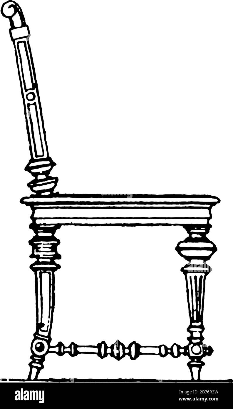 A typical representation of the cane chair's seat or back which is of woven cane-work or padded. The Chair is termed cane meaning upholstered, vintage Stock Vector