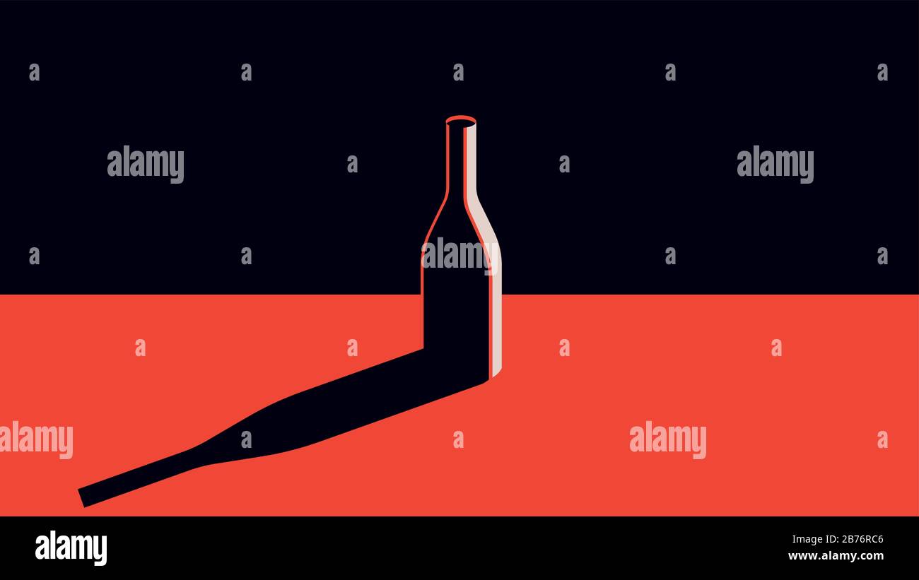 A bottle of wine in a minimal style Stock Vector Image & Art - Alamy