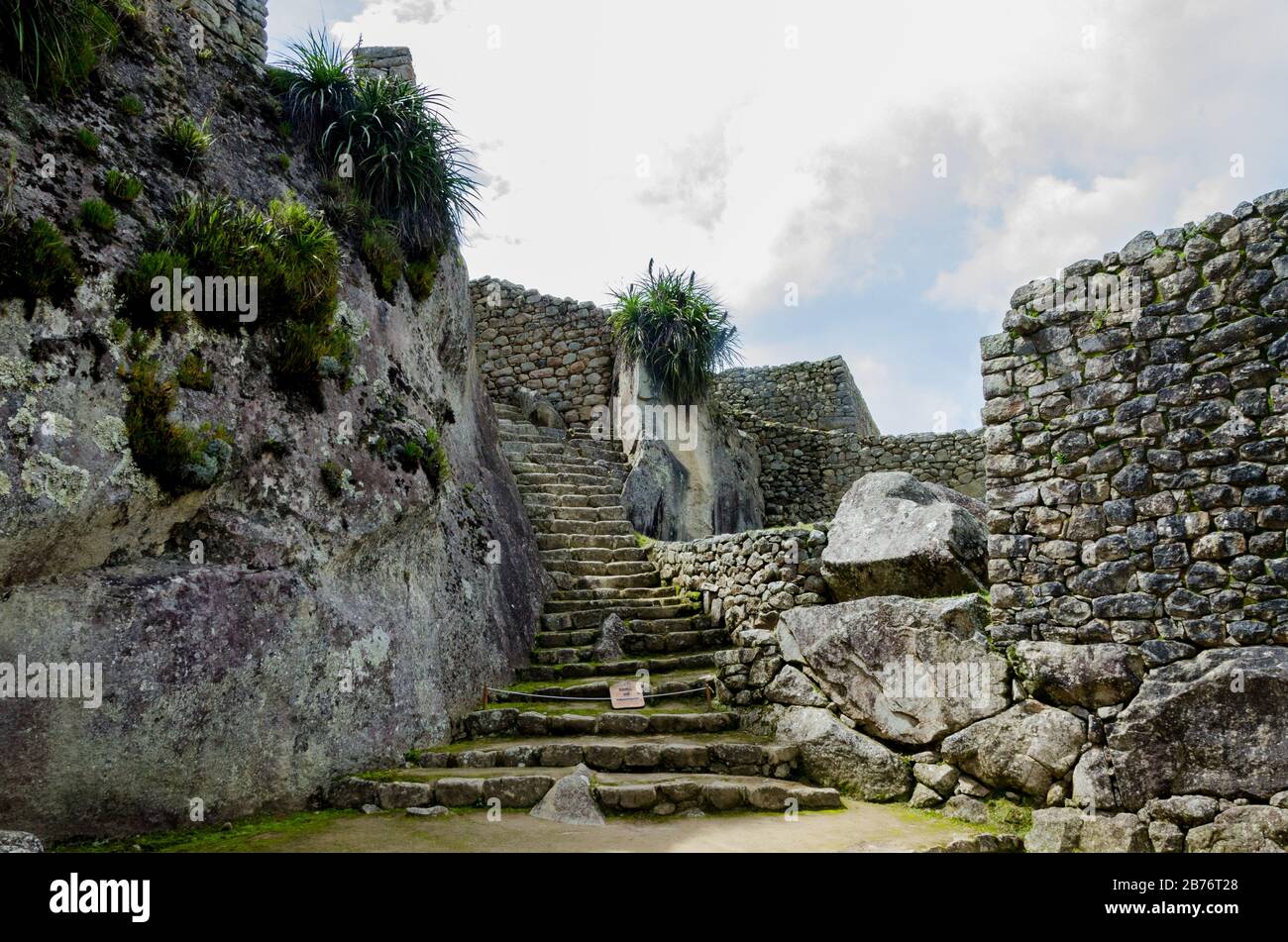 Stair to a temple in Machu Picchu, Peru Stock Photo - Alamy