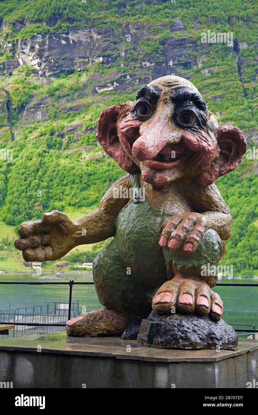 Troll in Geiranger Village, Geirangerfjord, Northern Fjord Region, Norway,  Scandinavia Stock Photo - Alamy