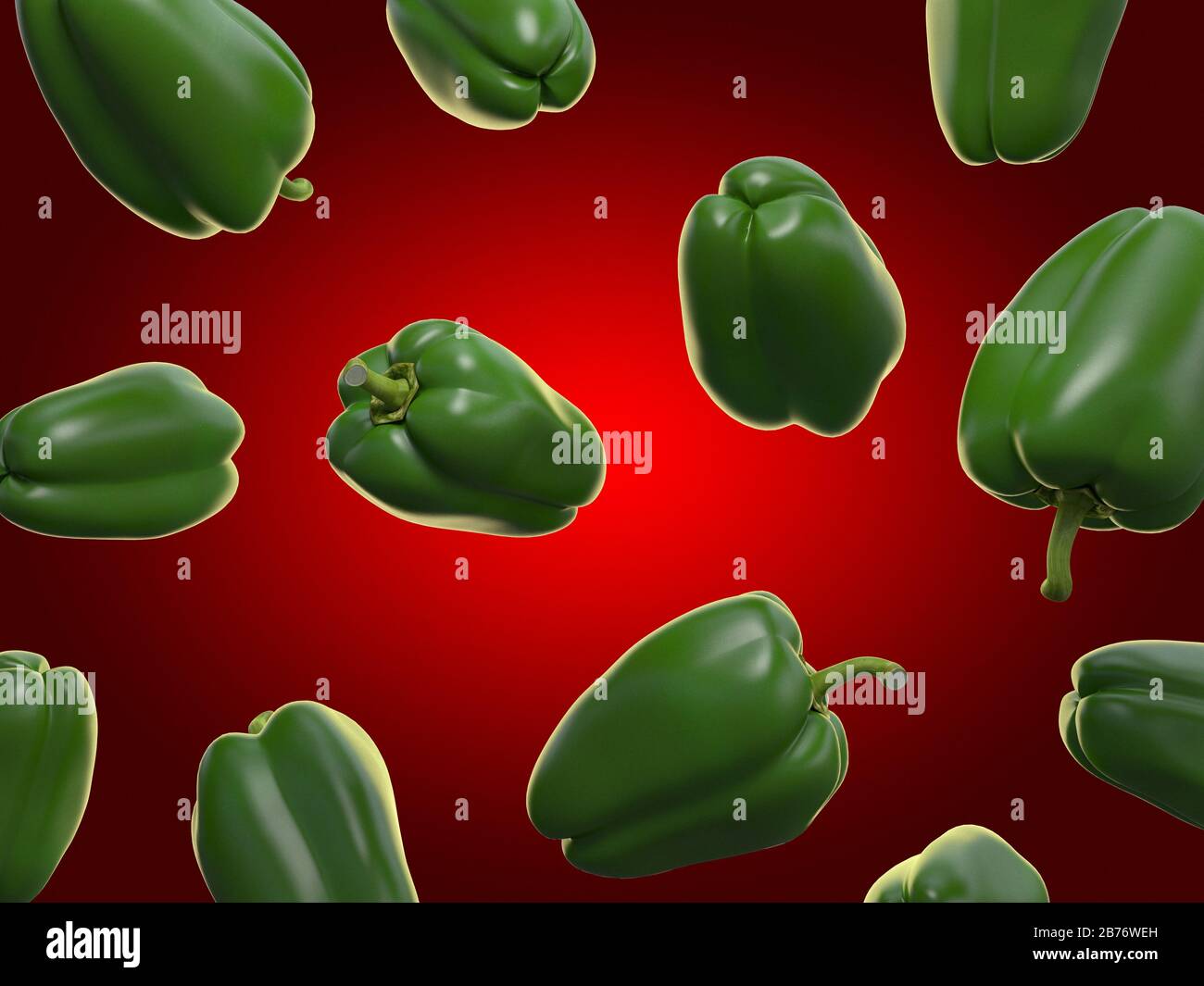 Bell peppers, computer illustration Stock Photo Alamy
