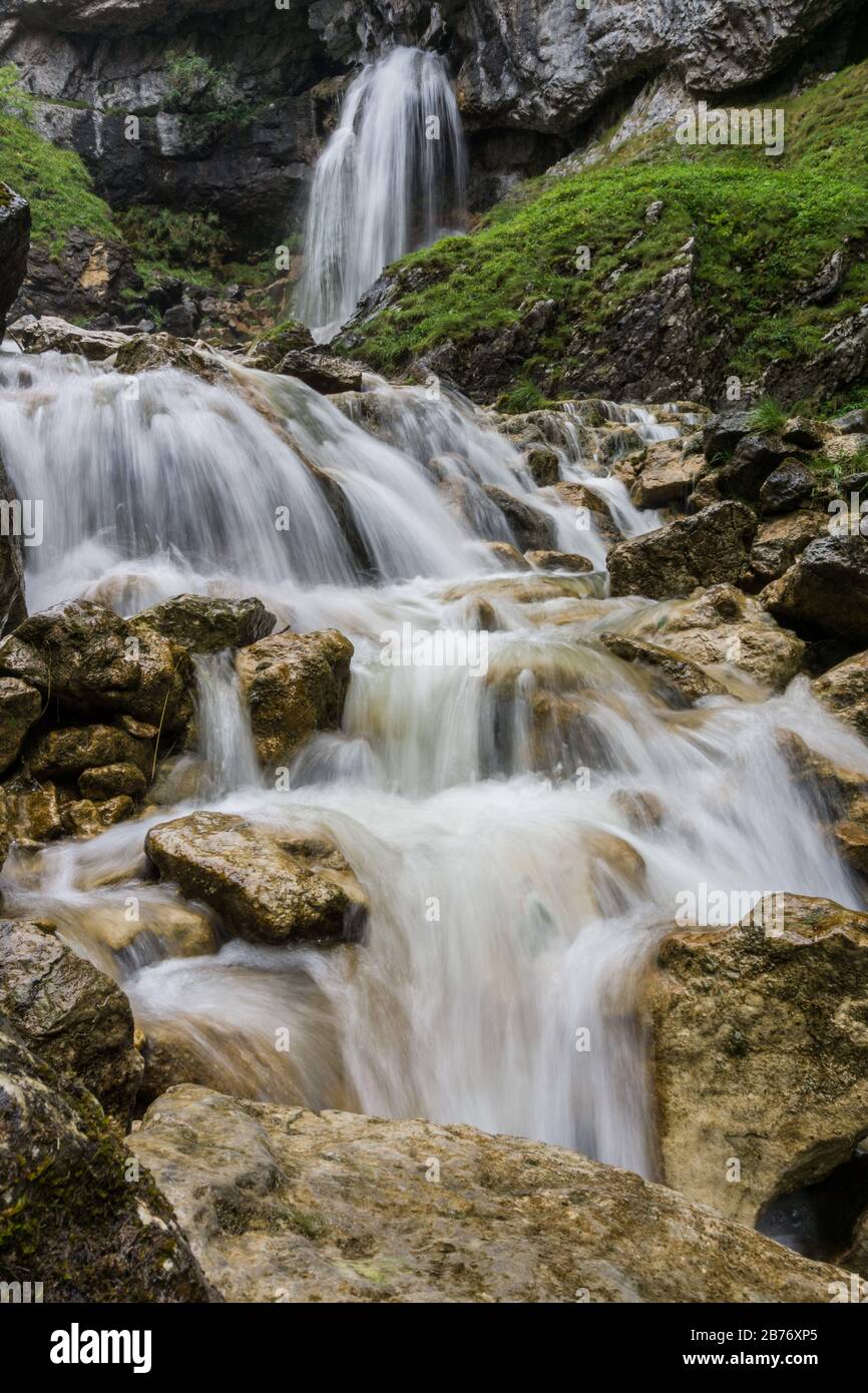 Limestone Ravines View of Gordale Scar, a limestone ravine in the Yorkshire Dales ...