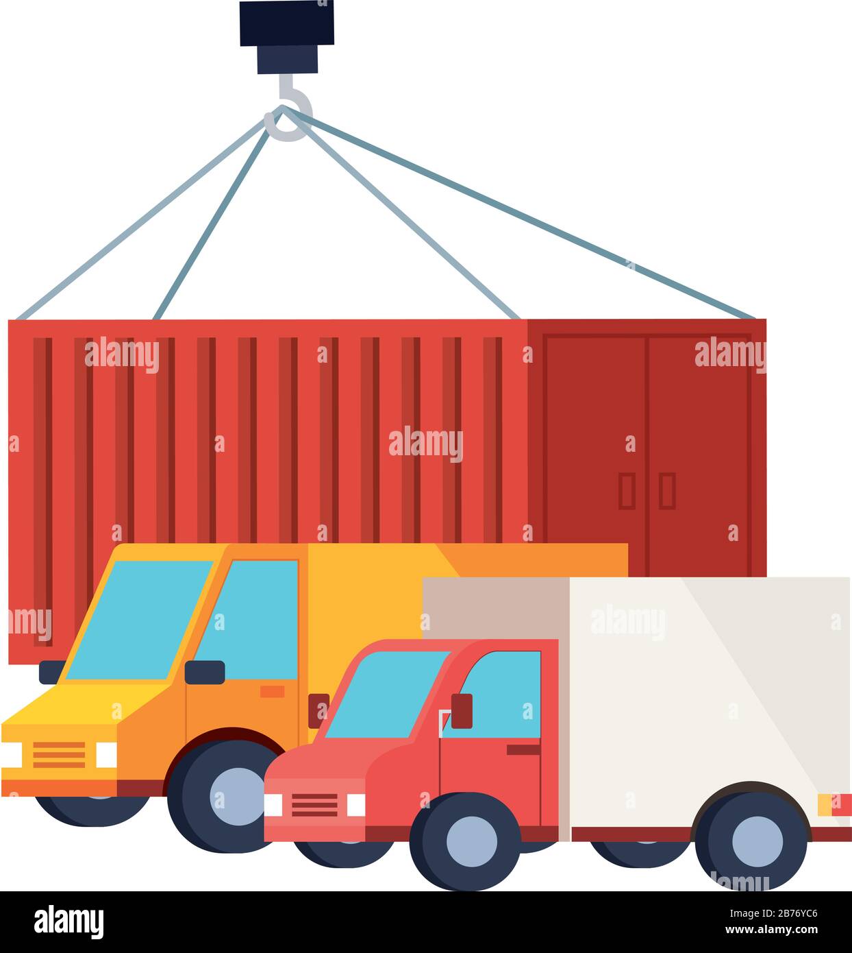 delivery service vehicles and container Stock Vector Image & Art - Alamy