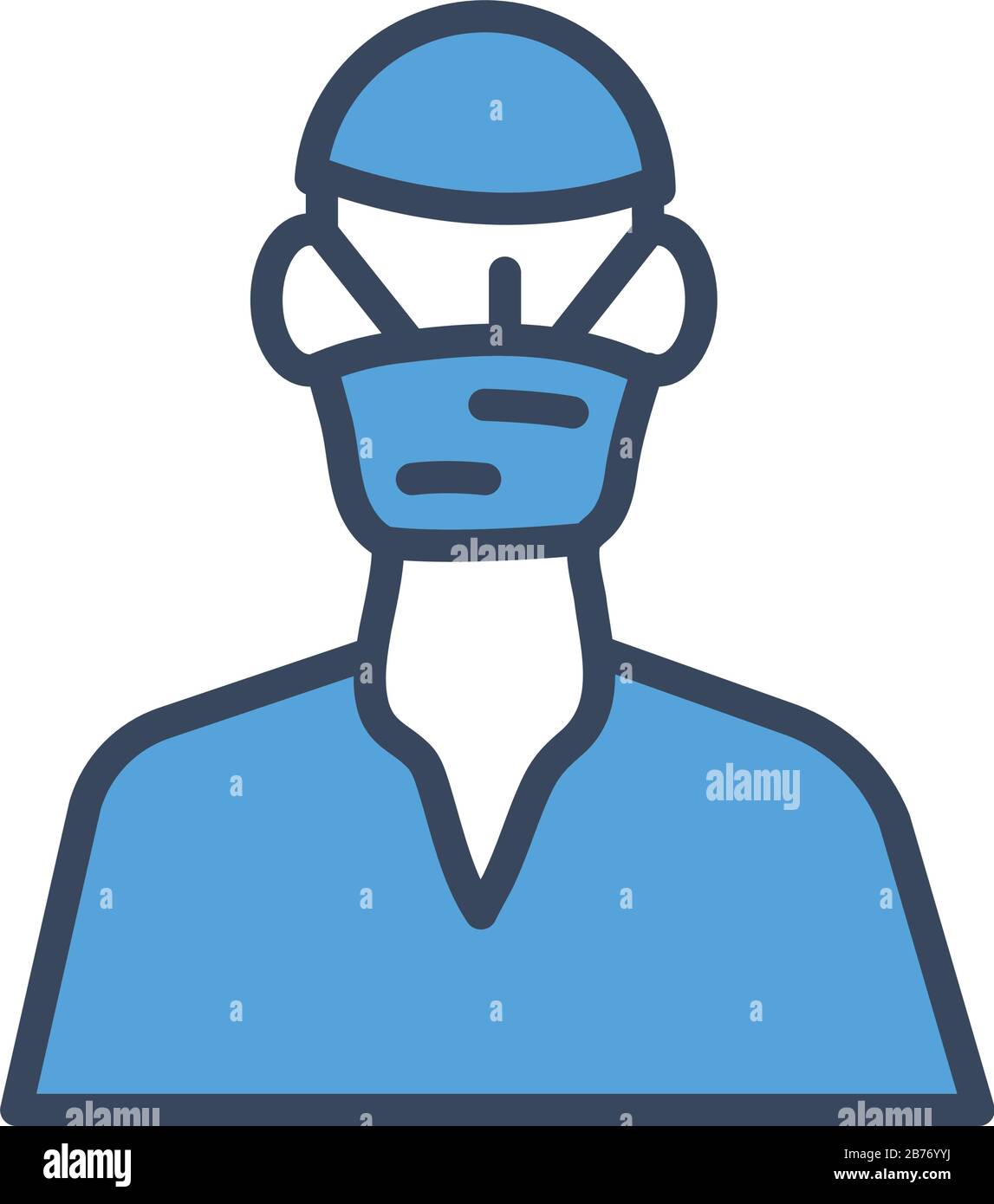 surgeon worker character half line and color style icon Stock Vector ...
