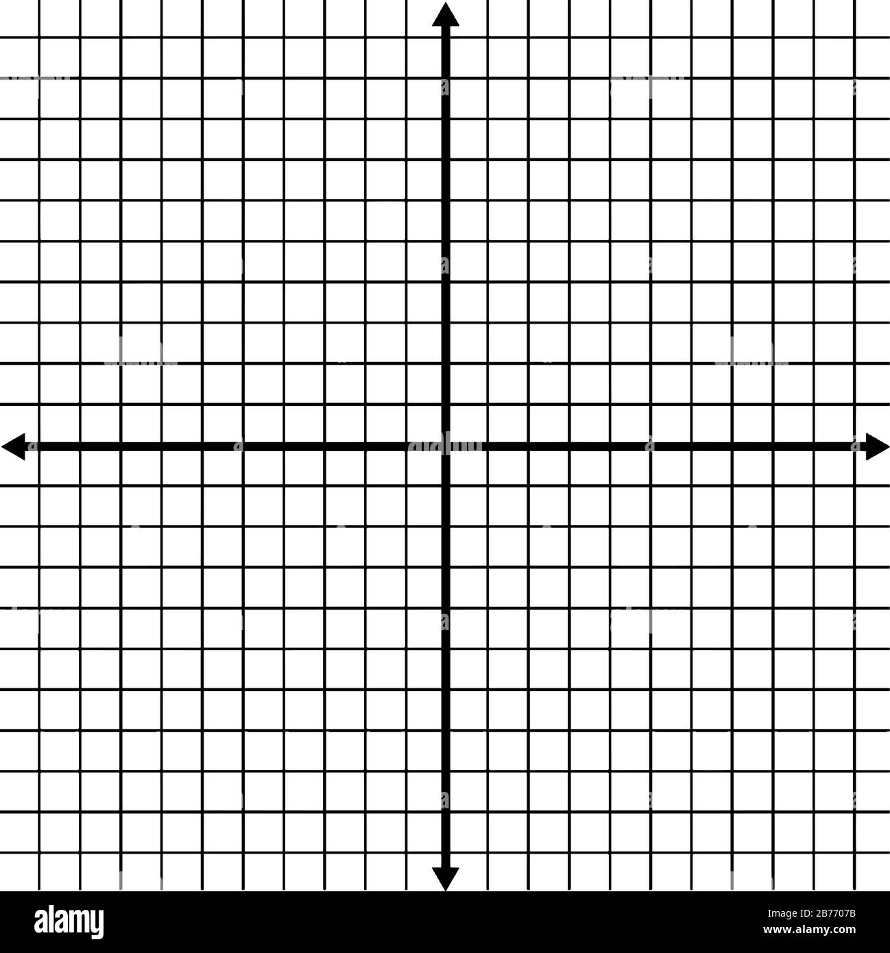 An xy grid/graph with grid lines are shown. It is the Cartesian coordinate system with both axes labelled, vintage line drawing or engraving illustrat Stock Vector