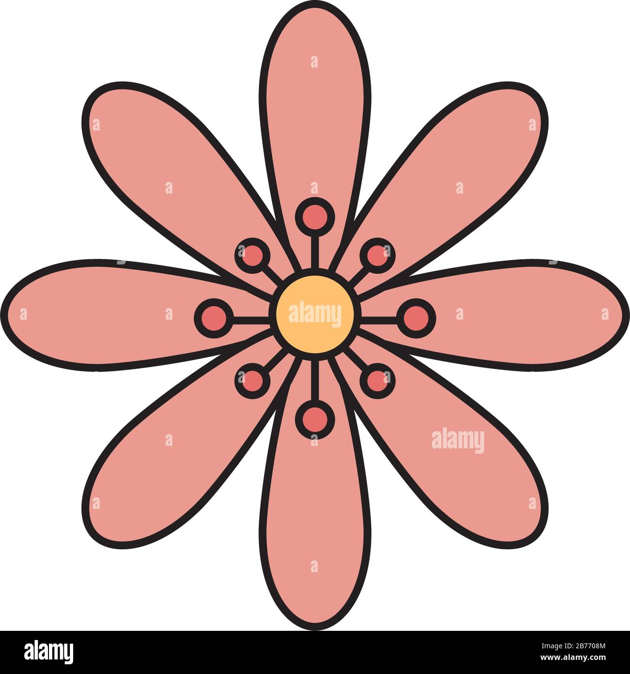cute flower pink color isolated icon Stock Vector Image & Art - Alamy