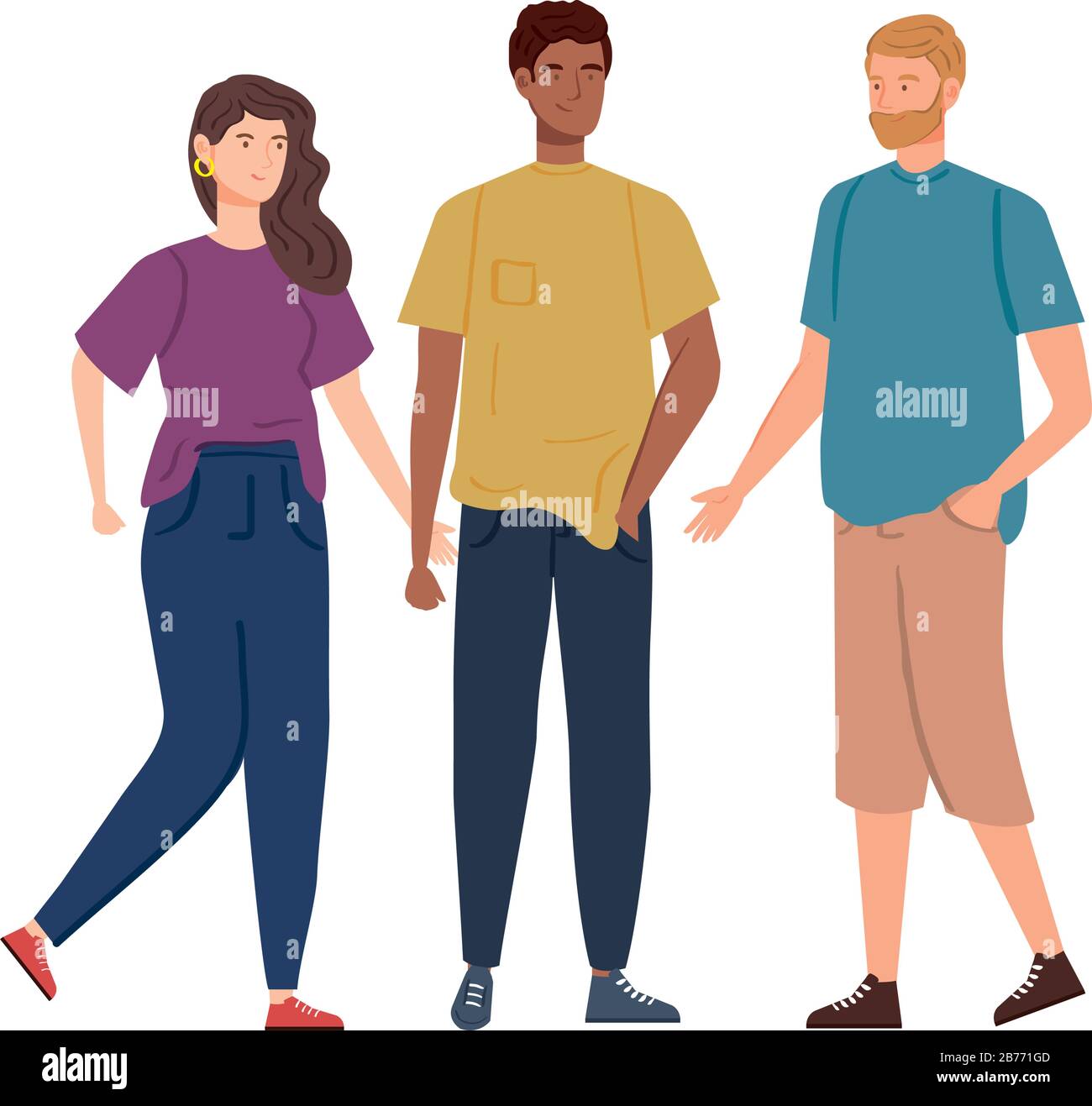 group of young people avatar characters Stock Vector Image & Art - Alamy